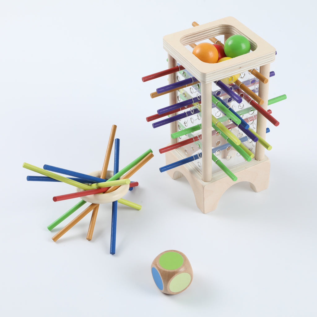 Kids Pull Sticks Game | Wooden Stacking Puzzle Toy | Focus & Balance Training | Educational Table Game