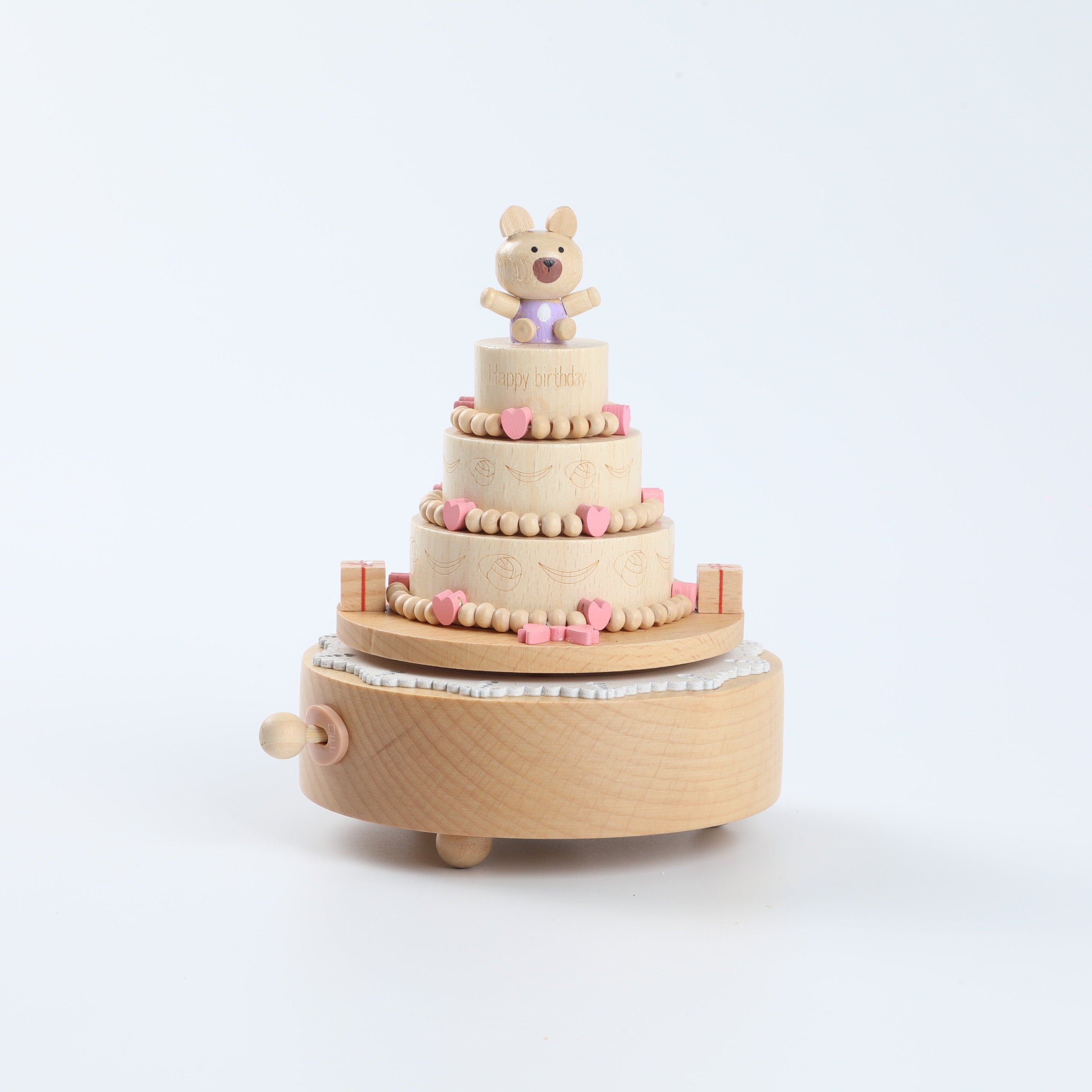 Handcrafted Wooden Rotating Music Box - Birthday Gift with Miniature Scene