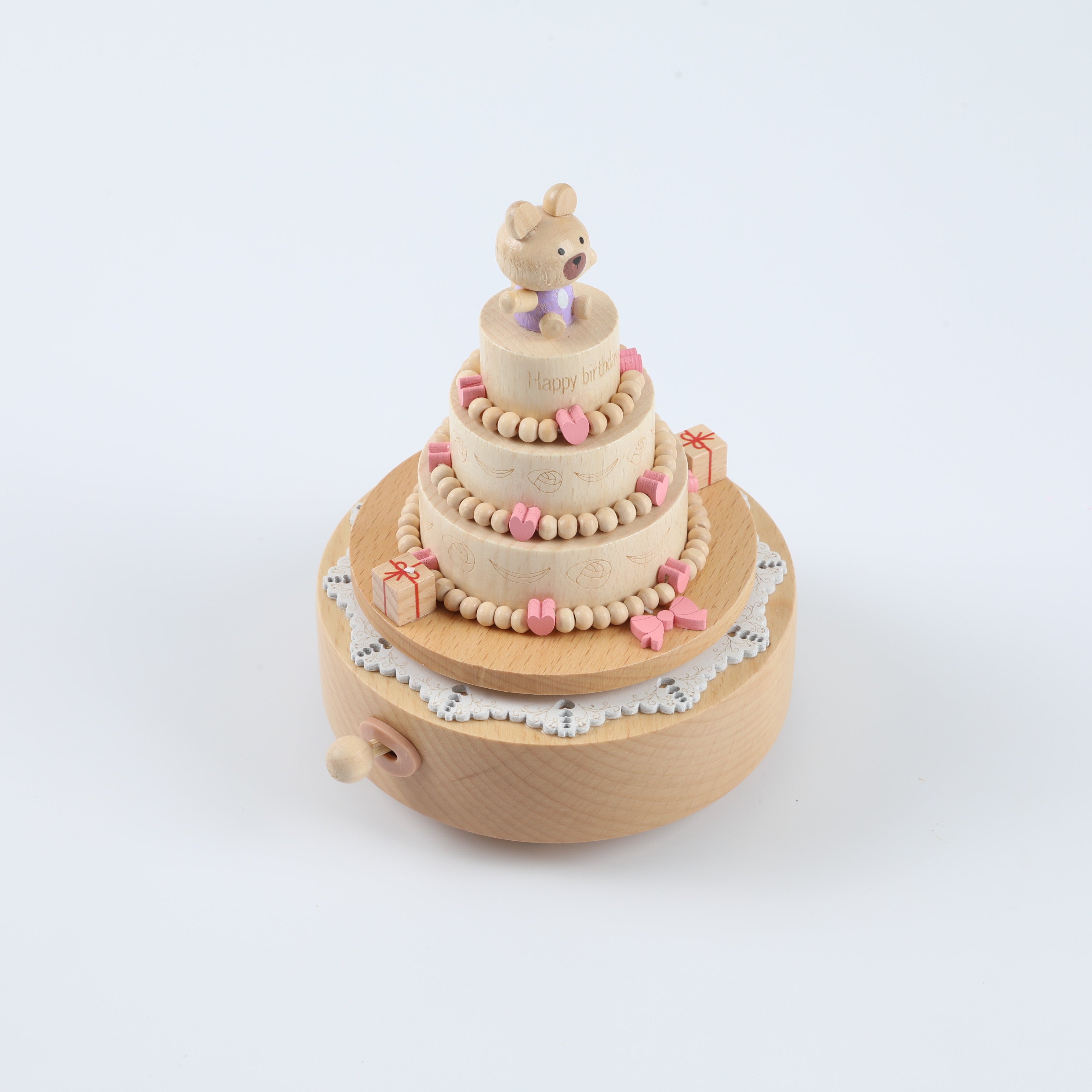 Handcrafted Wooden Rotating Music Box - Birthday Gift with Miniature Scene