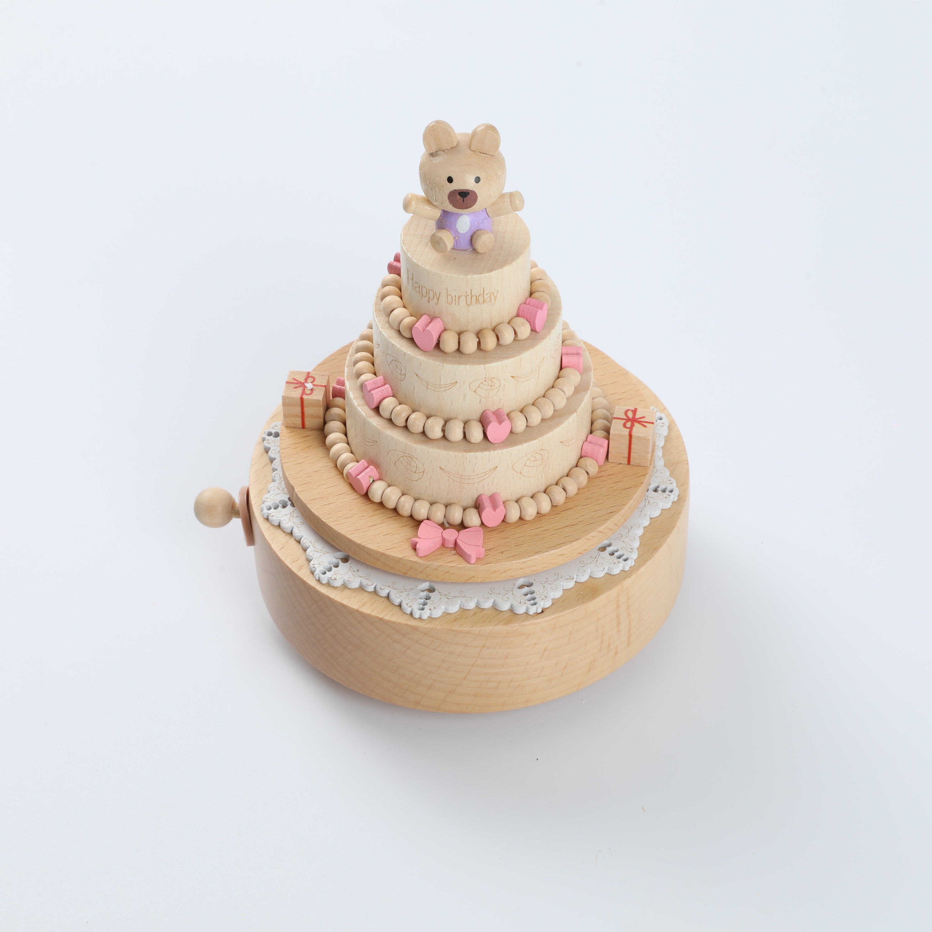 Handcrafted Wooden Rotating Music Box - Birthday Gift with Miniature Scene