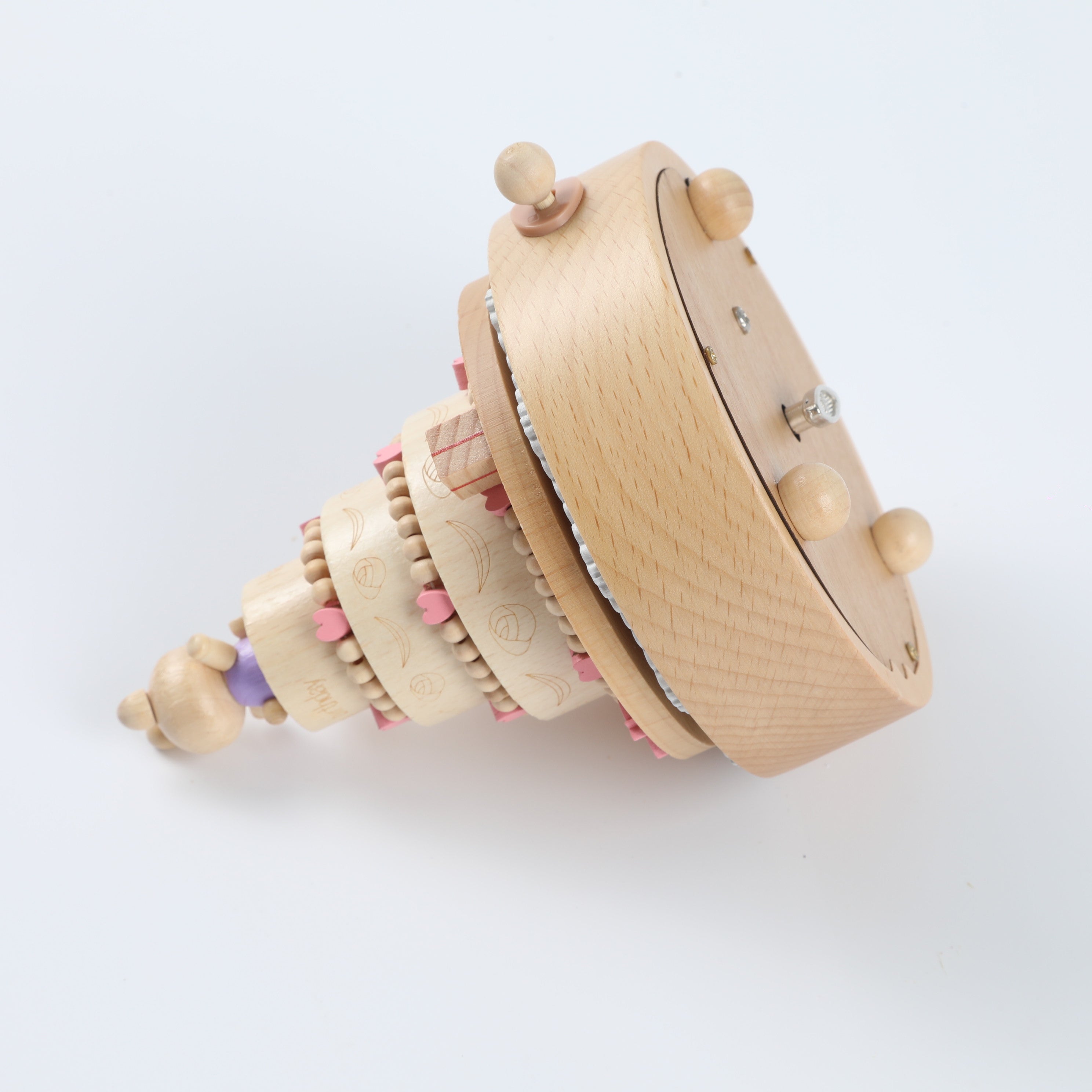 Handcrafted Wooden Rotating Music Box - Birthday Gift with Miniature Scene