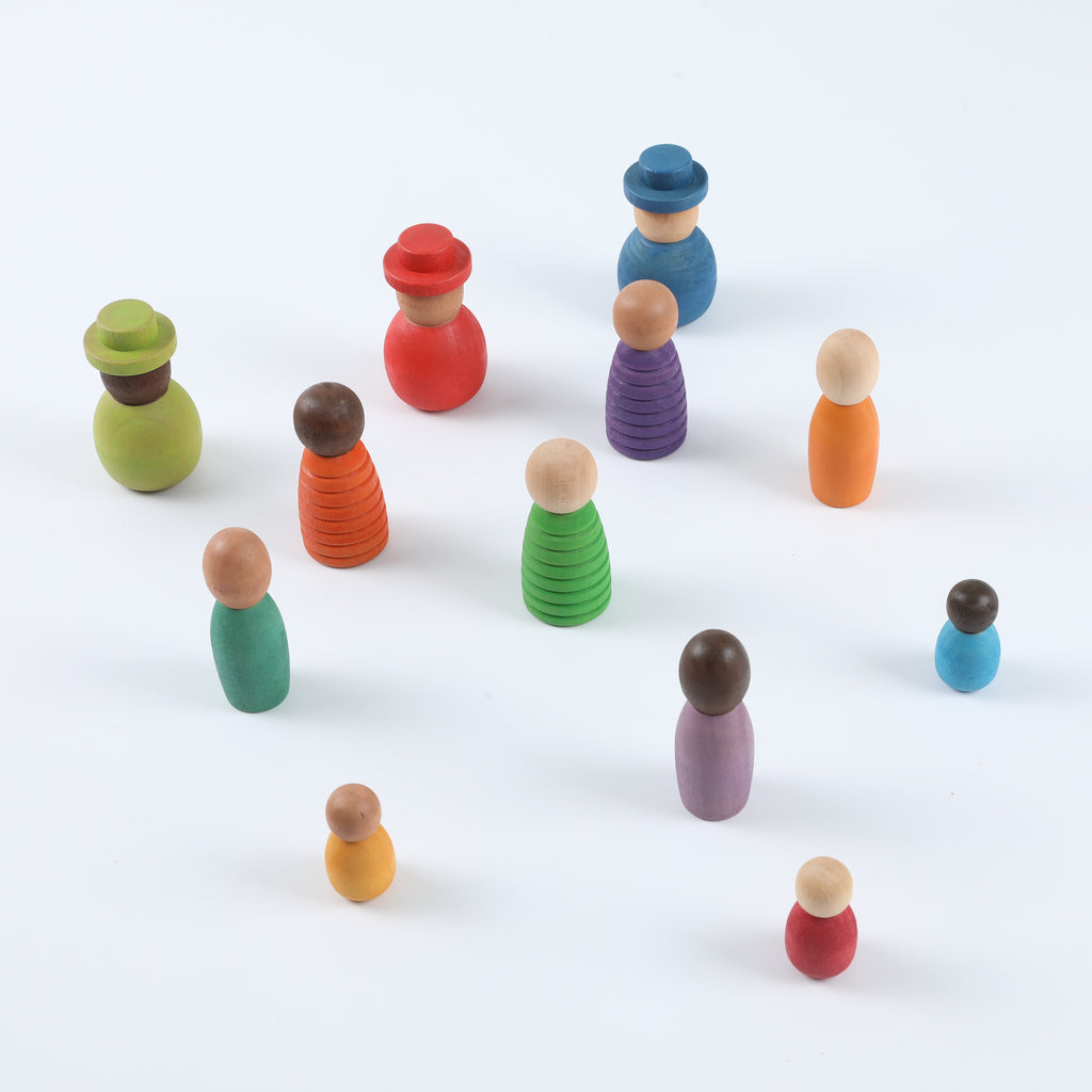 Colorful Role-Play Family Figures - Educational Building Blocks for Social & Emotional