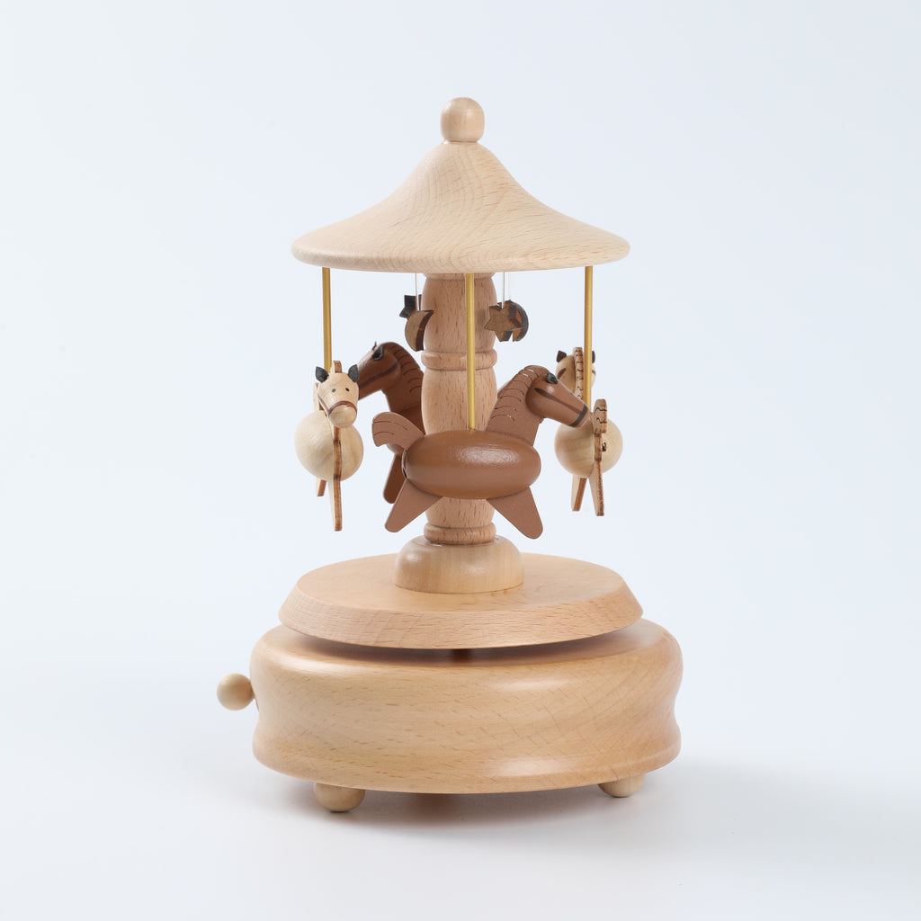 Handmade Wooden Music Box | Carousel Toy & Room Decor for Kids