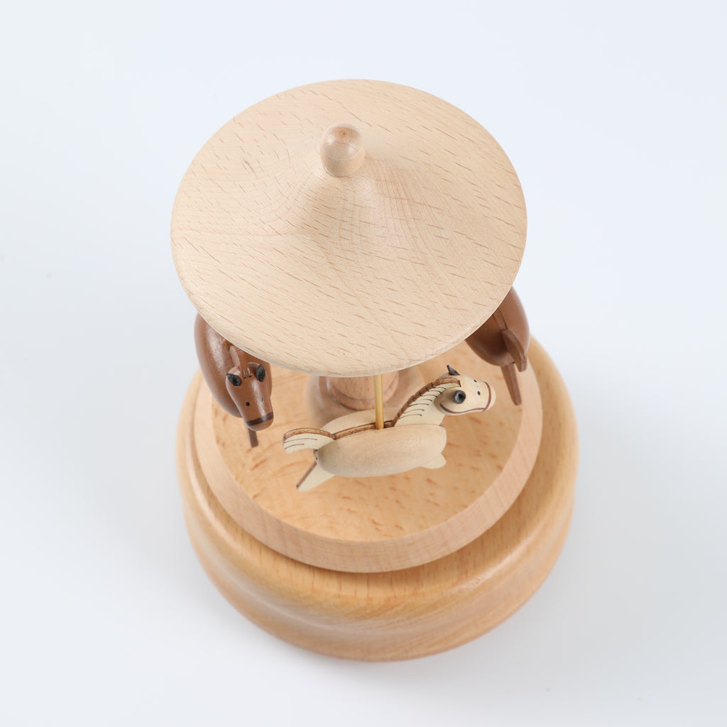 Handmade Wooden Music Box | Carousel Toy & Room Decor for Kids