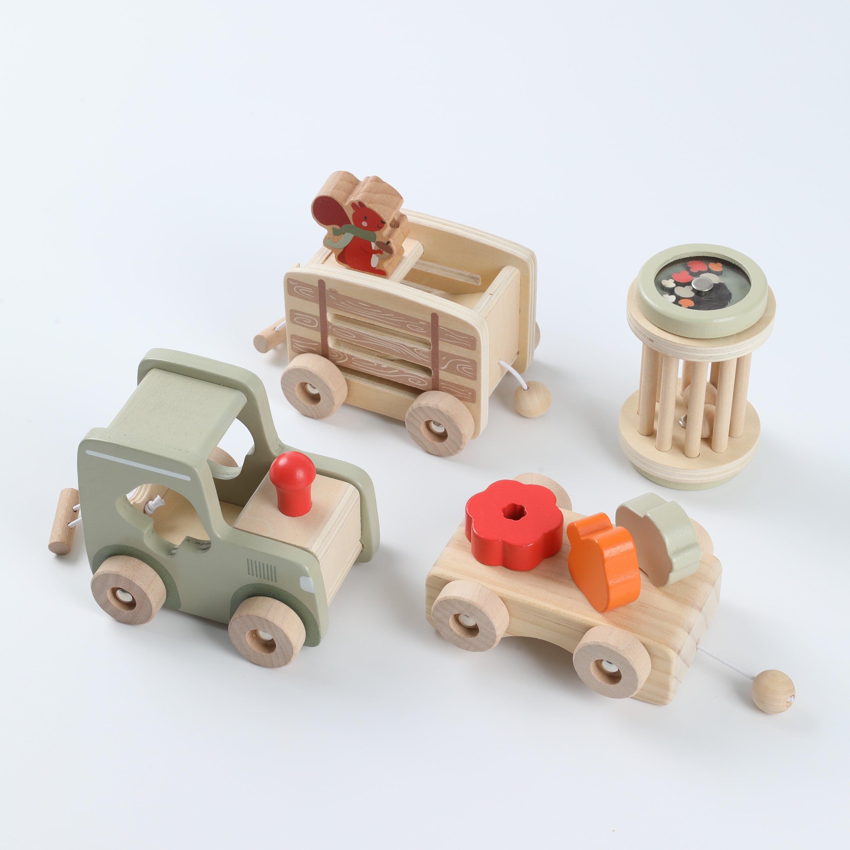 Wooden Educational Toy Car Set for Babies - Early Learning & Development