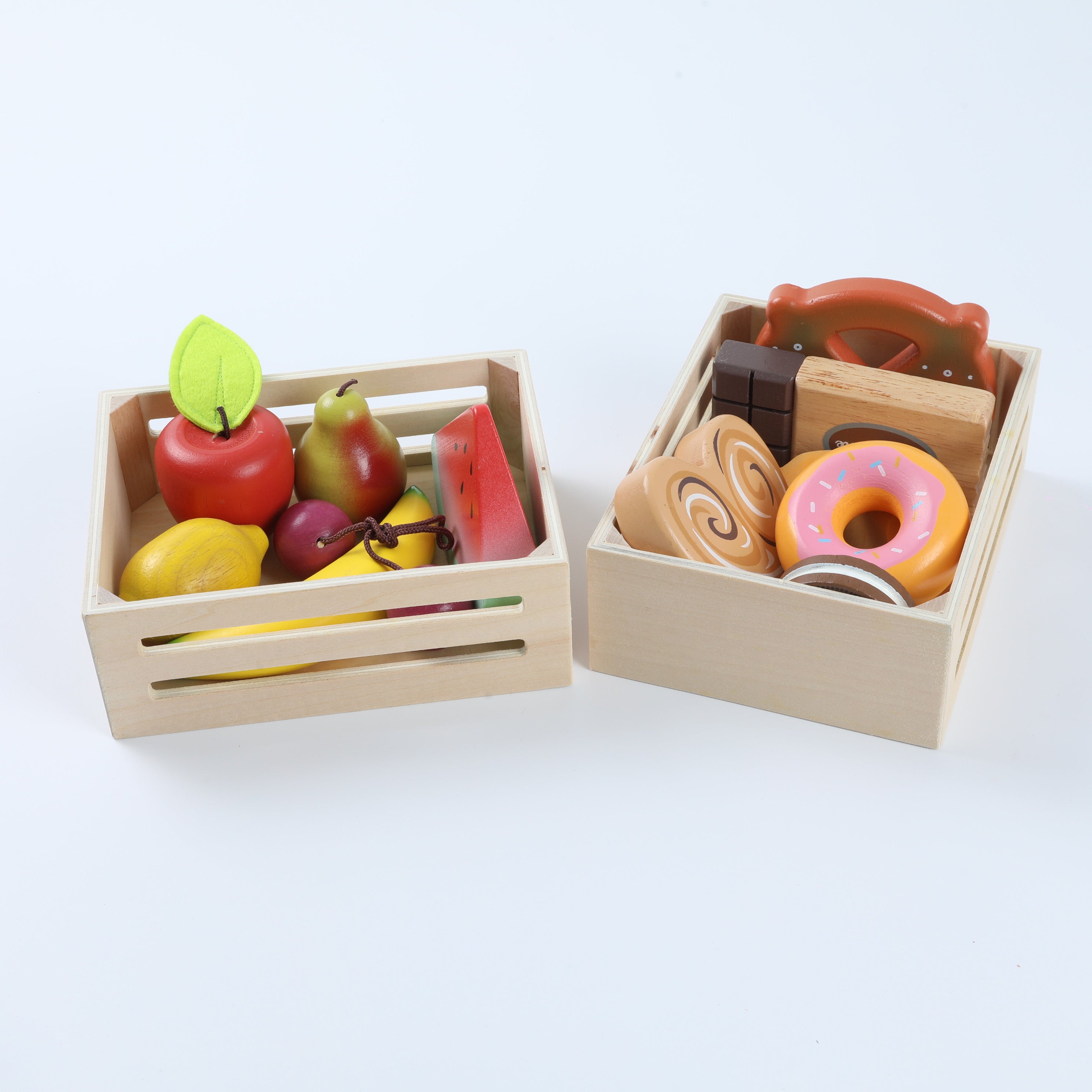 Children‘s Kitchen Simulation Wooden Meat Bread Fruit Toy Set