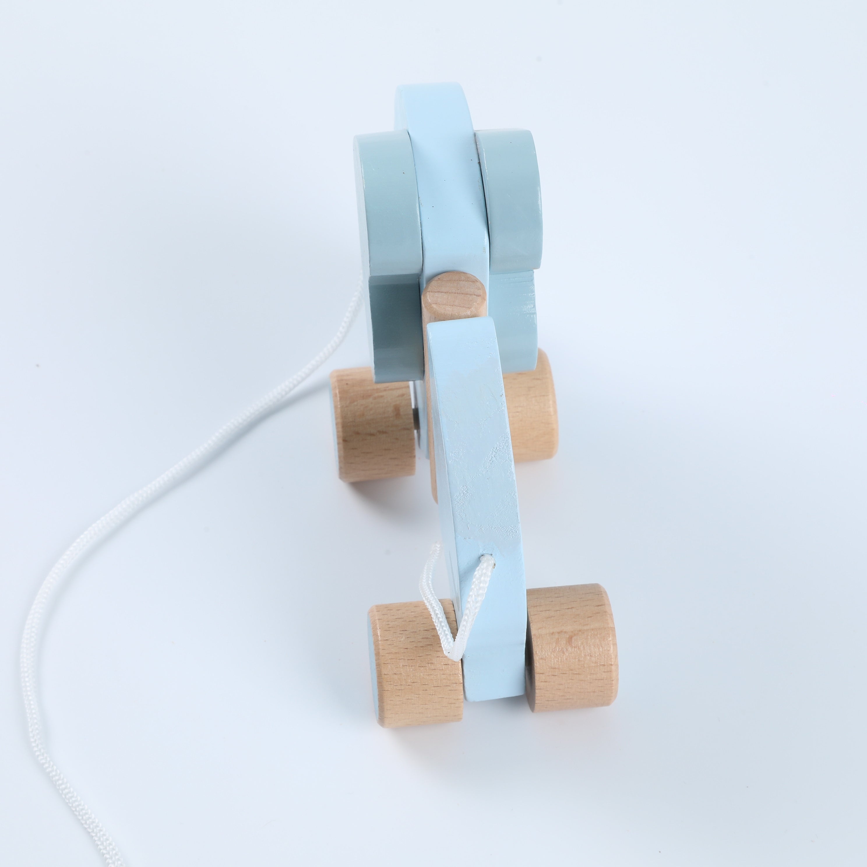 Wooden Elephant Pull Toy - Pull-Along Cart for Toddlers