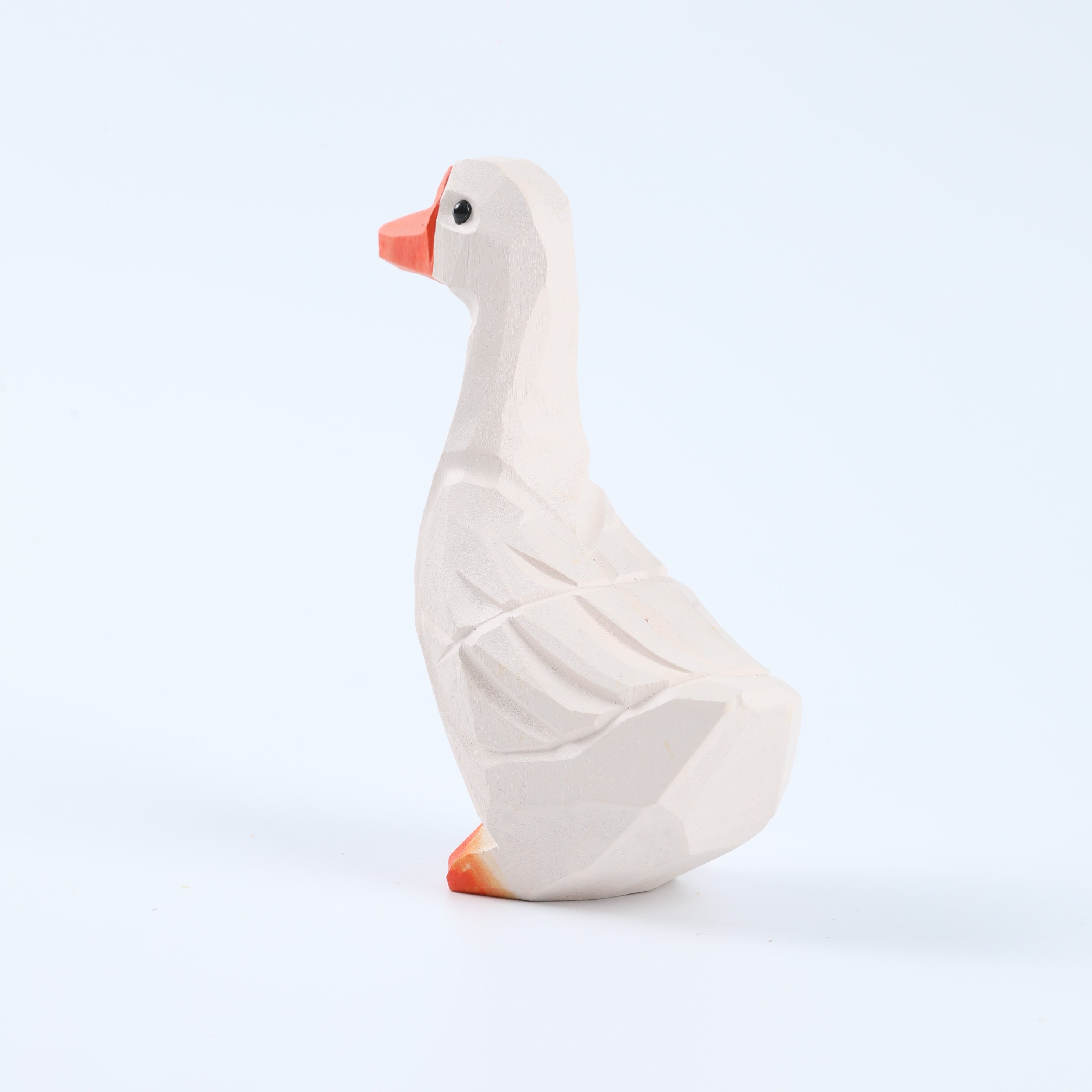 Wooden Carved Goose Toy | Handmade Animal Figurine