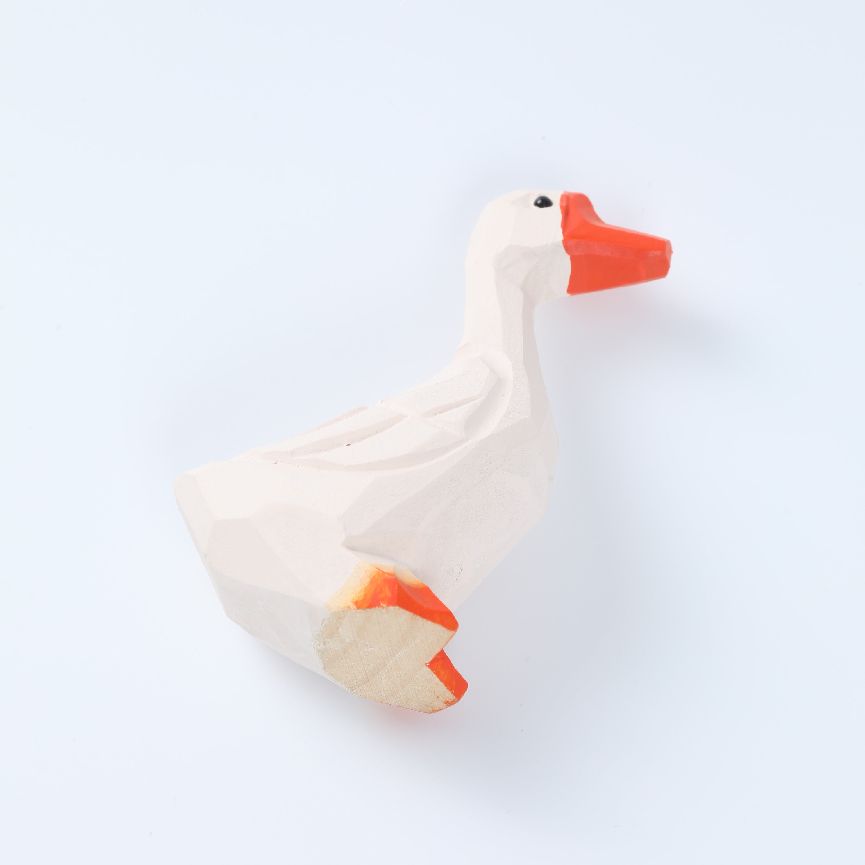 Wooden Carved Goose Toy | Handmade Animal Figurine