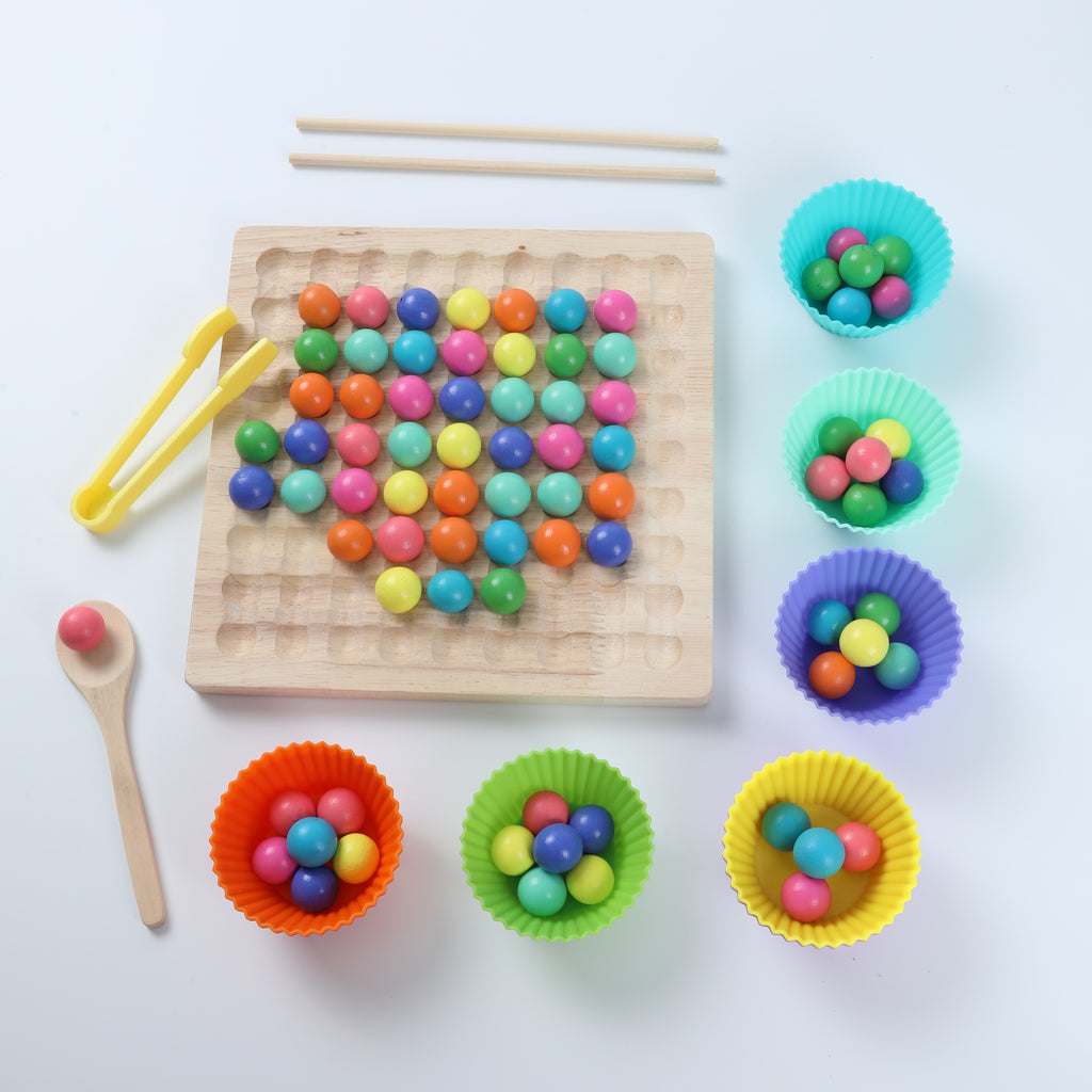 Bead Matching & Tweezer Game for Kids - Focus Skill Training Toy