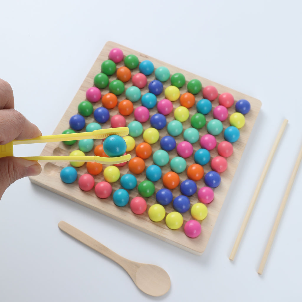 Bead Matching & Tweezer Game for Kids - Focus Skill Training Toy