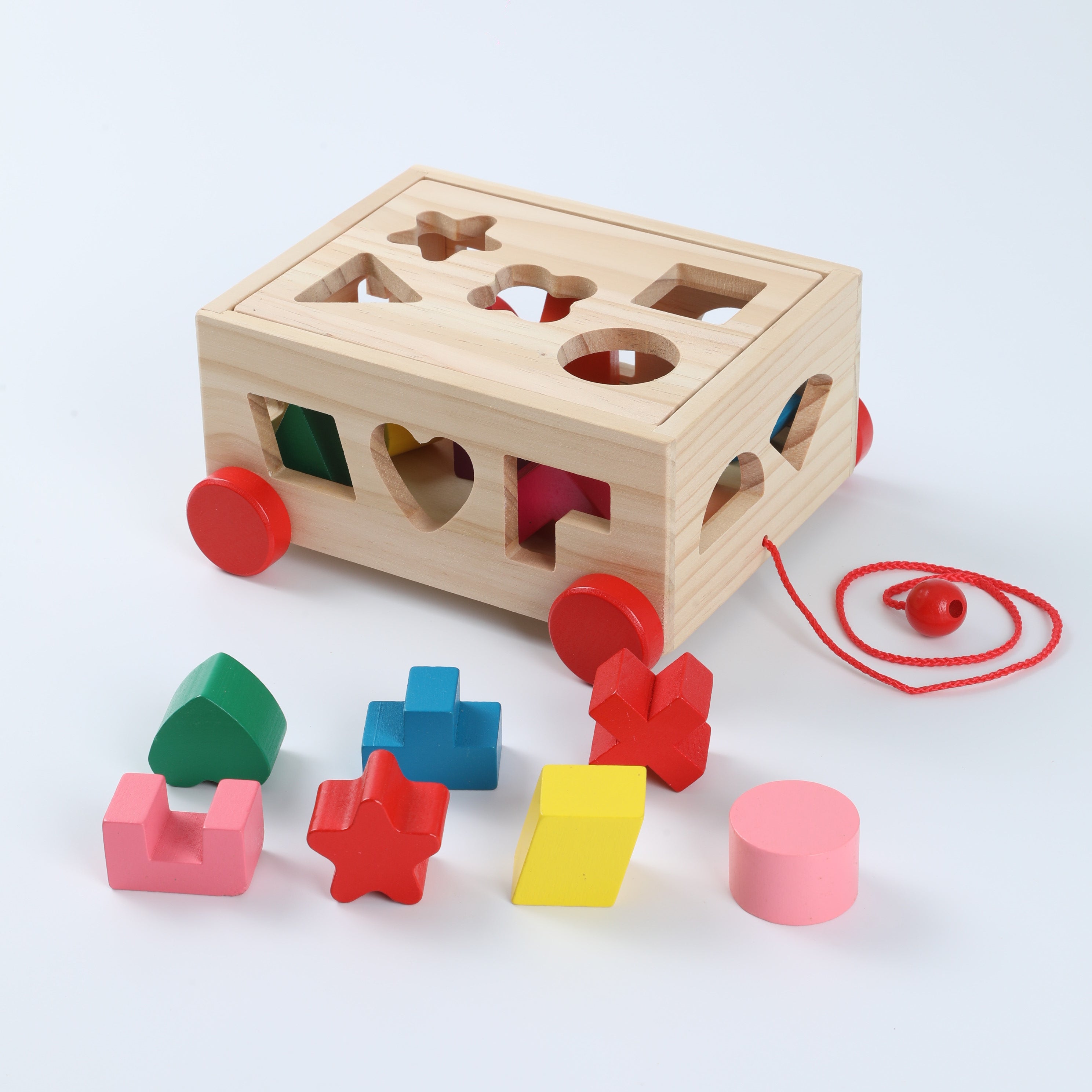 Kids‘ Shape Sorting Puzzle Cube with Wooden Blocks