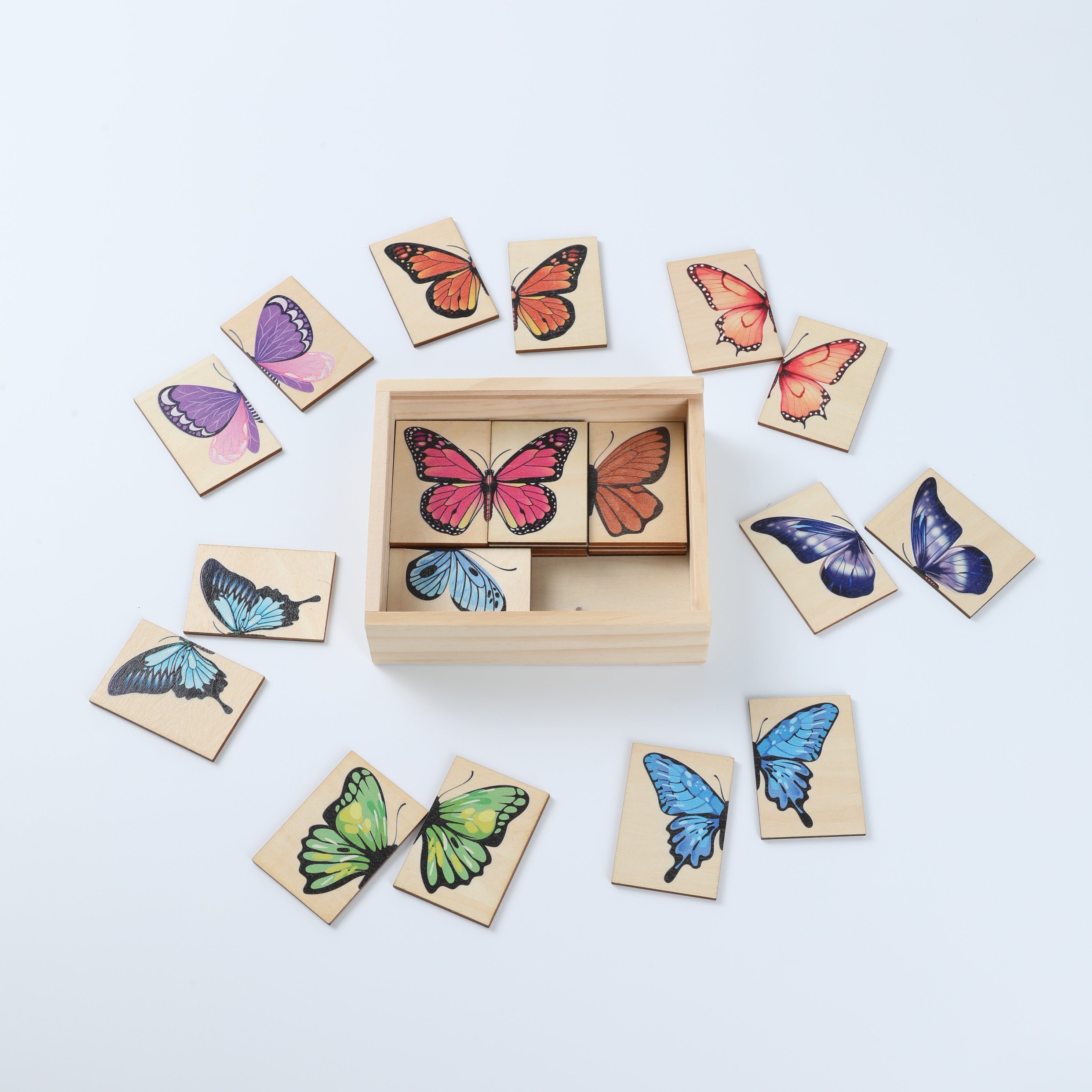 Wooden Butterfly Puzzle - Educational Color & Shape Matching Toy for Toddlers