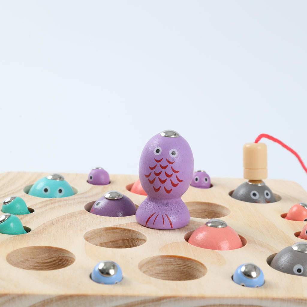 Baby Fishing Toy with Magnetic Bug Catcher - Early Learning Building Blocks Set