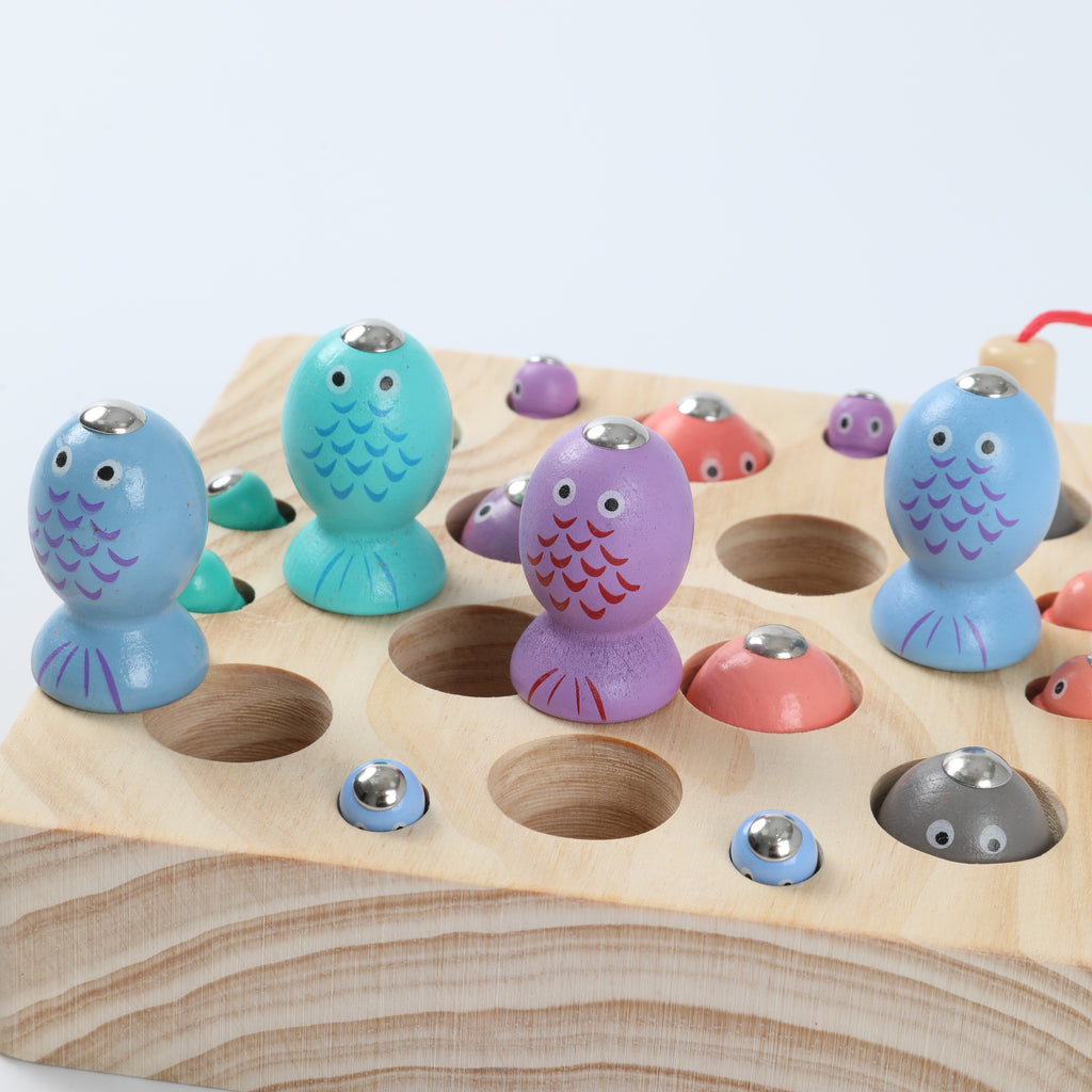 Baby Fishing Toy with Magnetic Bug Catcher - Early Learning Building Blocks Set