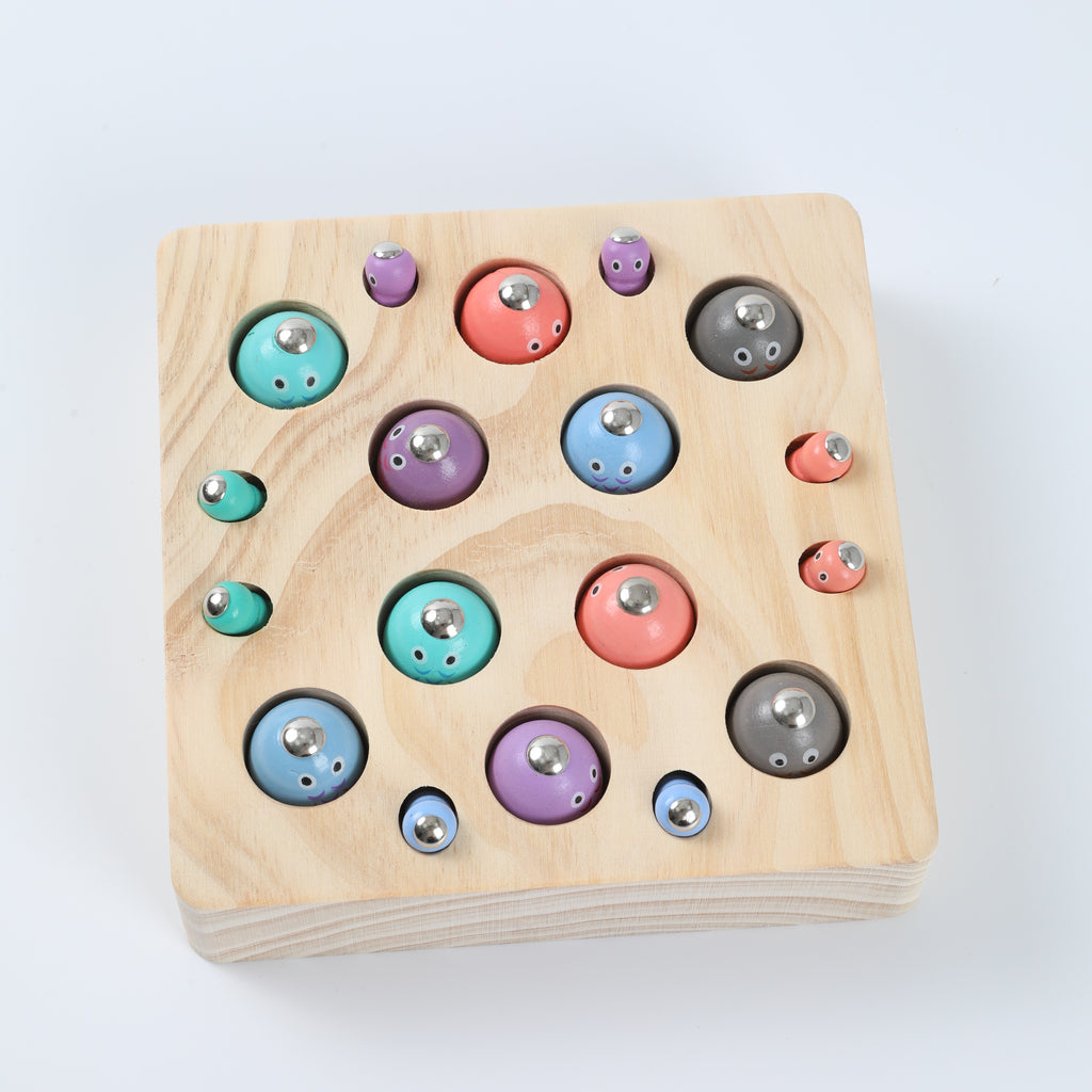 Baby Fishing Toy with Magnetic Bug Catcher - Early Learning Building Blocks Set