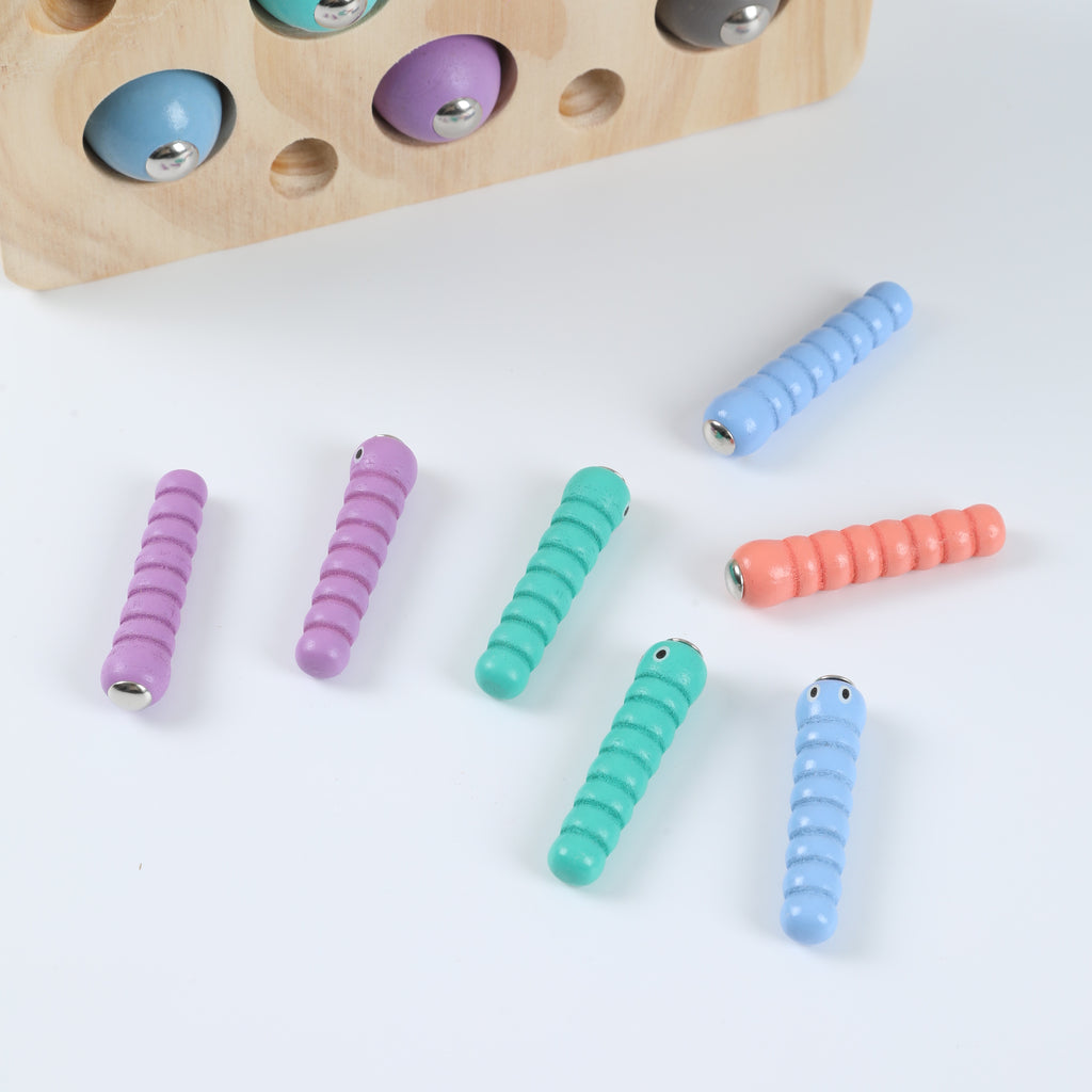 Baby Fishing Toy with Magnetic Bug Catcher - Early Learning Building Blocks Set